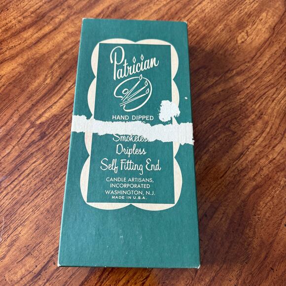 Vintage Patrician hand dipped smokeless dripless candles 10” Ivory Box of 10 - Picture 1 of 3